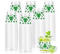 Taikula 120 Pcs 1.5oz Disposable Shot Glasses - St. Patrick’s Day Festive Green Plastic Shot Cups Bulk, Irish Celebration Party Decor & Drinking Supplies