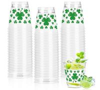 Taikula 60 Pcs 1.5oz Disposable Shot Glasses - St. Patrick’s Day Festive Green Plastic Shot Cups Bulk, Irish Celebration Party Decor & Drinking Supplies