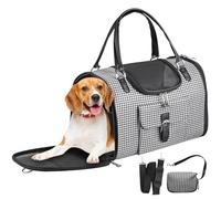 TAIKURA Cat, Dog Carrier for Small Medium Cats Puppies up to 15 Lbs, Airline Approved Pet Carrier Soft Sided with Safety Zippers, Collapsible for Travel, Walk, Veterinary Visit 40X26X20 CM