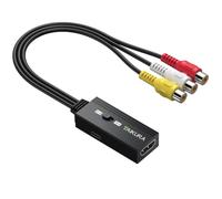 TAIKURA RCA to HDMI Converter Without Hdmi cable Switchable 16:9/4:3 ratio | Plug and play,Supports PAL/NTSC for Wii/PS1/PS2/N64/Xbox to HDTV/Monitor/Projector,Output 1080P/60hz,all-in-one cable