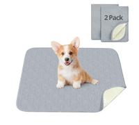 TAIKURA Washable Pee Pads for Dogs Reusable Puppy Pads Non-Slip Heavy Absorbency Dog Pee Pads for Dog Training, Whelping, Playpen - Protect Your Floors & Pet Light Gray(2pack, 92*122CM)