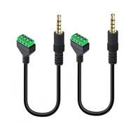 Taikuwu 2-Pack 3.5mm TRRS Male to 4-Pin Female Screw Terminal Block Adapter Cable, 3.5mm (1/8 inch) Stereo Audio Balun Converter, 30CM/12Inch for Headphone, Microphone, Speaker, PC DIY Audio Projects