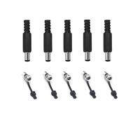 Taikuwu 5.5x2.1mm DC Power Connector Kit (10-Pack) - Female Socket + Male Plug w/Dust Caps for CCTV, Electronics, LED, Dash Cam