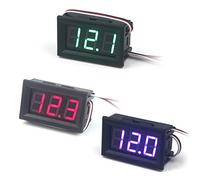 Taikuwu Digital DC Voltmeter, 3Pcs 0.56 Inch 3-Lines 0-100V, LED Display, Reverse Polarity Protection, Accurate Pressure Measurement