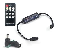 Taikuwu Mini Single Color RF Dimmer Controller 14 Keys for FCOB 3014 5630 5730 3528 LED Strips DC5/12/24V Dimmer Switch Brightness Mode Effect Mode Wireless LED Dimmer Controller