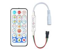 Taikuwu RF Wireless 21-Key LED Music Sync Controller, 600+ Dynamic Modes & 28 Music Modes, Mini SPI Digital Controller & IR Remote for WS2811, WS2812B, SK6812, UCS1903 LED Strips, 5-24V DC