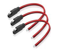 Taikuwu SAE Connector Cable 3 Pack - 14AWG 30cm Quick-Disconnect 2-Pin Plug for Motorcycle, Car, Truck & Solar Equipment (12-24V/10A)