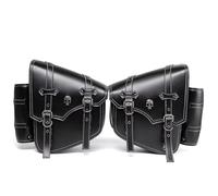 Tail Bags Rear A Pair Classic Black For Cruiser Motorcycle SaddlebagsRivet Punk Hard Style LeatherShell Does Not Deform For Touring Biker Motorcycle Dual Side Pannier(A)