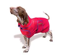 TAIL BLAZERS™ Super Absorbent Dog Drying Coat. Double Layer Microfibre Dry Robe, Towel Robe Pet Dryer Keep It Dry and Warm. Dogs Camping and Beach Accessories. Machine Washable. XXXL Red