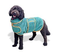 TAIL BLAZERS™ Super Absorbent Dog Drying Coat. Double Layer Microfibre Dry Robe, Towel Robe Pet Dryer Keep It Dry and Warm. Dogs Camping and Beach Accessories. Machine Washable. XXL Green