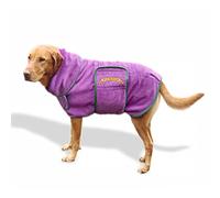 TAIL BLAZERS™ Super Absorbent Dog Drying Coat. Double Layer Microfibre Dry Robe with Car Safety D Ring. Towel Robe Pet Dryer Keep Dogs Dry and Warm. Camping and Beach Accessories. Machine Washable. M