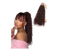 Tail Clip in Hair Short Afro Curly Braid Ponytail Extension 10 Strand DIY Braided for Women Elastic Hair Ties(2M33)