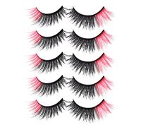 Tail Color Imitation Mink Lashes Five Pairs Of False Eyelashes Stage Makeup Exaggerated Effect Individual Extensions 14 16 18 (B, One Size)