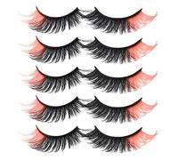Tail Color Imitation Mink Lashes Five Pairs Of False Eyelashes Stage Makeup Exaggerated Effect Individual Extensions 14 16 18 (H, One Size)