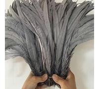 Tail Feather Ribbon, Fringe,100PCS Raw Feathers Tails Plumes Decorations Home Craft Wedding Party Centerpieces Accessories(Grey)