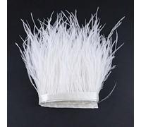 Tail Feather Ribbon, Fringe,1yard Fluffy Trim Various Feathers Trimming Wedding Dress Clothes Decoration Craft(Natural White)