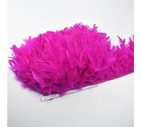 Tail Feather Ribbon, Fringe,3M Fluffy Feathers Trim on Tape Tassel Sewing Trimmings DIY Clothes Dress Decoration(6.Rose)