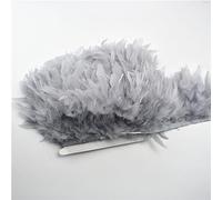 Tail Feather Ribbon, Fringe,3M Fluffy Feathers Trim on Tape Tassel Sewing Trimmings DIY Clothes Dress Decoration(17.Gray)
