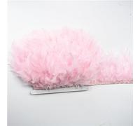 Tail Feather Ribbon, Fringe,3M Fluffy Feathers Trim on Tape Tassel Sewing Trimmings DIY Clothes Dress Decoration(24.Light Pink)