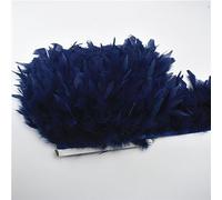 Tail Feather Ribbon, Fringe,3M Fluffy Feathers Trim on Tape Tassel Sewing Trimmings DIY Clothes Dress Decoration(3.Navy)