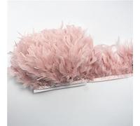 Tail Feather Ribbon, Fringe,3M Fluffy Feathers Trim on Tape Tassel Sewing Trimmings DIY Clothes Dress Decoration(30.Leather Pink)