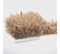 Tail Feather Ribbon, Fringe,3M Fluffy Feathers Trim on Tape Tassel Sewing Trimmings DIY Clothes Dress Decoration(19.Khaki)