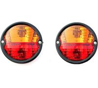 Tail Light 12V Black Duolamp Tail Light Rear Stop Indicator Turn Signals & License Plate Amber Red Lens Black Ring Universal for Ford Model A Hot Street Rat Rod Classic Custom Cars Trucks