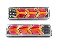 Tail Light Assembly 2Pcs 12V 24V Trailer Trucks Car Tail Light Brake Reverse Signal Rear Lamp Waterproof Taillight Parts RV BUS Running Turn