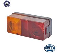 HELLA left rear light with license plate light, rectangular