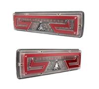 Tail Light Assembly Waterproof 12V Trailer Truck LED Rear Taillight Boat RV Van Flow Steering Brake Reversing Traffic Fog Tail Lamp Rear Tail Light Lamp Lens(2PCS Style D)