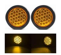 Tail Light Round LED Rear Brake Stop Side Marker Warning Indicator Reflector Truck Trailer Red Yellow White Light 12V 24V(2pcs Yellow)