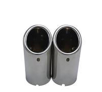 Tail Muffler Pipe 75mm For A3 A1 For A4 B8 2009-2016 For Q5 2009-2012 Carbon Car Rear Exhaust Tail Pipe Muffler Car Exhaust Tips(2pcs Silver)