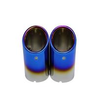 Tail Muffler Pipe 75mm For A3 A1 For A4 B8 2009-2016 For Q5 2009-2012 Carbon Car Rear Exhaust Tail Pipe Muffler Car Exhaust Tips(2pcs Blue)