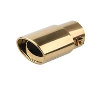 Tail Muffler Pipe Universal Car Exhaust Muffler Tip Round Stainless Steel Tail Rear Chrome Pipe Car Exhaust Tips(Straight Gold)