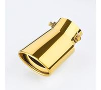 Tail Muffler Pipe Universal Car Exhaust Muffler Tip Round Stainless Steel Tail Rear Chrome Pipe Car Exhaust Tips(Bending Gold)