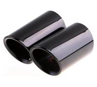 Tail Muffler Tip Silencer For A1 A3 A4 TT 2009-2015 2Pcs/Set Muffler Tip Tail Throat Stainless Steel Car Exhaust Muffler Tip Pipes Covers(Black-7.6cm)
