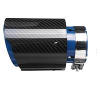 Tail Muffler Tip Silencer Universal Car Muffler 63mm Inlet Diameter 74mm Outlet Double-Barrel Rear Exhaust Tip Tail Pipe(Blue)