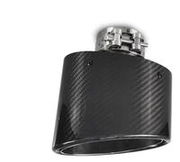 Tail Muffler Tip Silencer Universal Oval Slanted Carbon Fiber Muffler Tip Curly Edge Exhaust End Trim(Inlet 63mm)