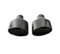 Tail Pipe 1 Pair For RS3 RS4 RS5 A4 A5 A6 Stainless Steel Exhaust End Tip Universal Car 2.5inch Oval Slant Muffler Tail Pipe Car Exhaust Tail(Black)
