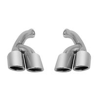 Tail Pipe 1 Pair(Left+Right) Split Round Stainless Steel Exhaust Tail Pipe Car Modified Throat For Cayenne 2015-2018 Upgrade G Exhaust Whistle