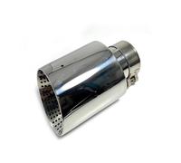 Tail Pipe 1 Pcs Glossy Silver Stainless Steel Muffler Tailpipe Exhaust Tip System Pipe Universal 51/54/57/60MM For BMW End Exhaust Pipe(54MM IN-89MM OUT)