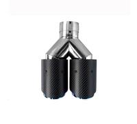 Tail Pipe 1Pcs 2.5"Inlet 63mm Double Exhaust Tip Carbon Car Pipe Rear 3.5" Outlet Exhaust Pipe(Matt Blue)