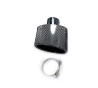 Tail Pipe 1Pcs Car Exhaust Pipe Modified 150mm Large Diameter Nozzle Bright Oval Glossy Carbon Fiber Muffler End Exhaust Pipe(ID 86 OD 150)