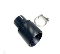 Tail Pipe 1PCS Car Modification Black Exhaust Pipe Tail Throat Matt Carbon Fiber Muffler Tip Exhaust Whistle(63MM IN 101MM OUT)