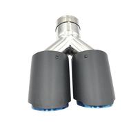 Tail Pipe 1Pcs Car Styling Dual Exhaust System Muffler Tip Tail Pipes Universal Straight Blue Stainless Steel End Exhaust Pipe(60MM IN-76MM OUT)