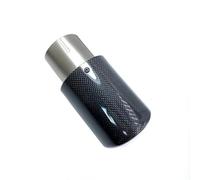 Tail Pipe 1Pcs Crimping Exhaust Tip Car Universal Tailpipe Glossy Black Carbon Fiber Sand Blast Stainless Steel Nozzles Car Exhaust Tip(ID 57mm-OD 76mm)