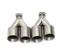 Tail Pipe 1Pcs Double Matte Stainless Car Muffler Tip Exhaust Tip System Pipe Universal Exhaust Tip 60MM 63mm For GTI MK7 For Golf7 Nozzle Car Exhaust Tip(ID60MMOD101MM R)