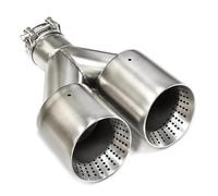 Tail Pipe 1Pcs For VW For GTI For MK7 For Golf 7 Double Matte Stainless Steel Car Muffler Tip Exhaust Pipe Universal 60MM 63mm Nozzle Car Exhaust Tail(ID57MMOD101MM R)