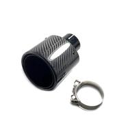 Tail Pipe 1PCS Oval Slanted Glossy Carbon Black Exhaust Tips Muffler Tip For Universal Pipes Tailpipe Trims End Exhaust Pipe(51 IN-105 OUT)