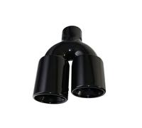 Tail Pipe 1PCS Universal Car 63mm Inlet Double Rolled Rear Exhaust Tip Stainless Steel Black Modified Tail Pipe 89mm Outlet Car Exhaust Tip(H0EJ20215a-R)